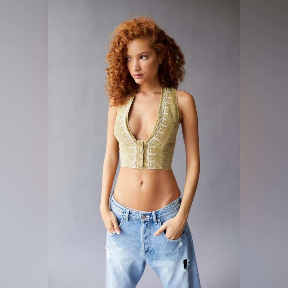 UO Claudia Embroidered Vest